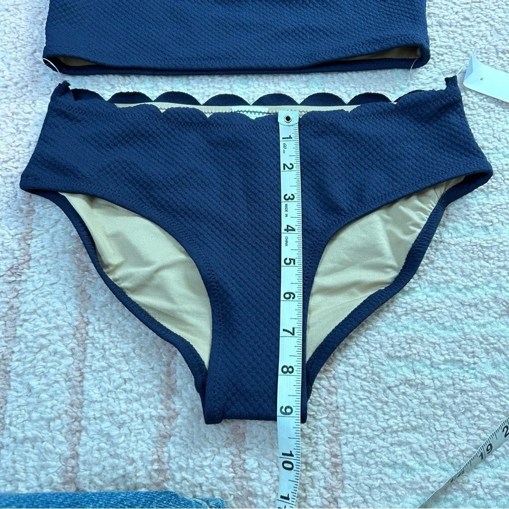 NWT Old Navy Scalloped Swim Bikini Set Navy Size XL‎ Summer Vacation Beach